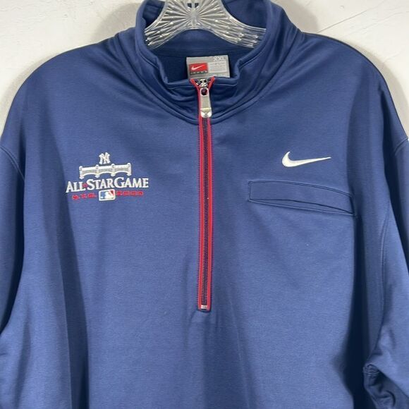 ⚾️Vintage Y2K NEW YORK YANKEES NIKE MLB All-Star Game 2008 Half Zip Pullover 2XL - Picture 1 of 10